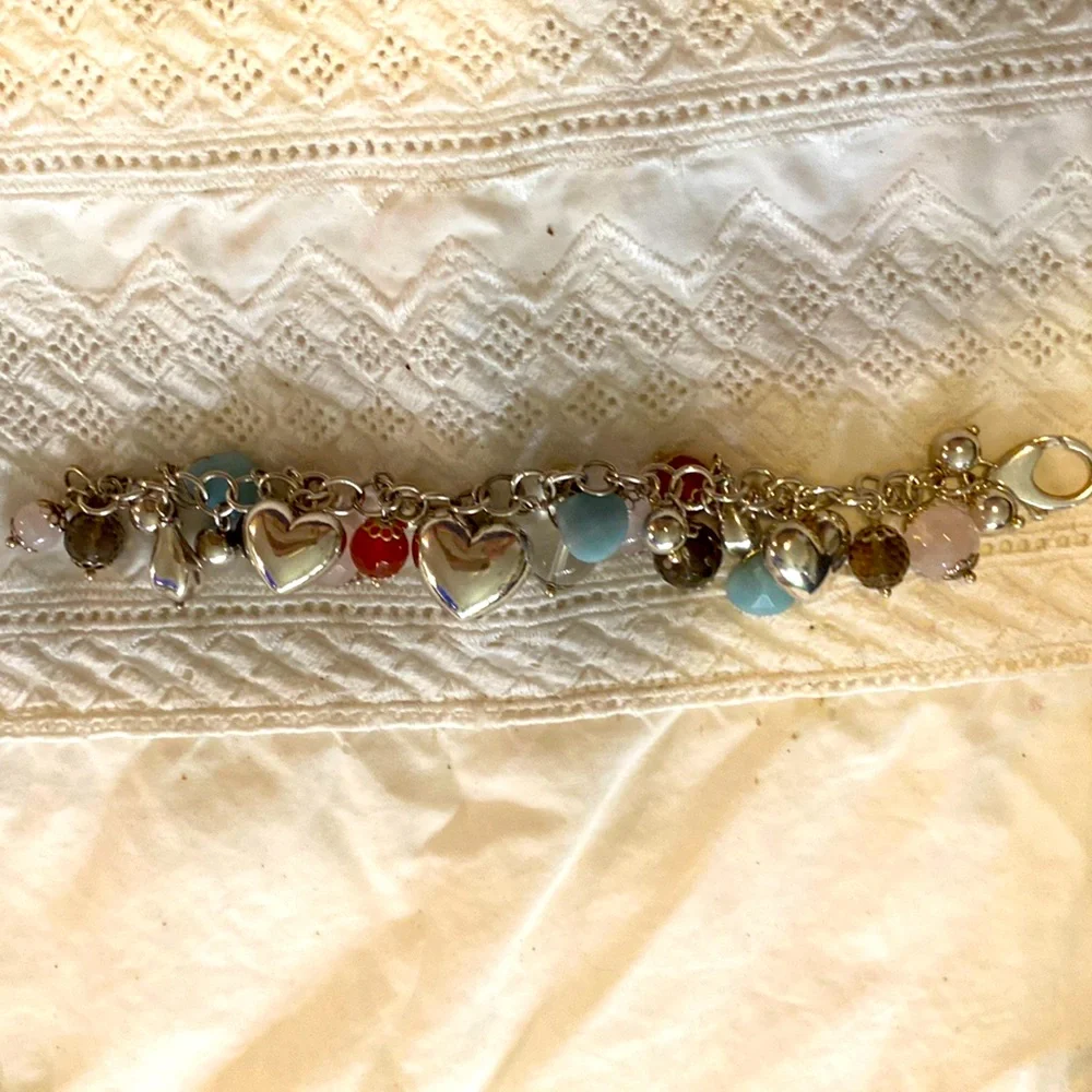 GEMSTONE CHARM BRACELET STERLING SILVER - Picture 8 of 8